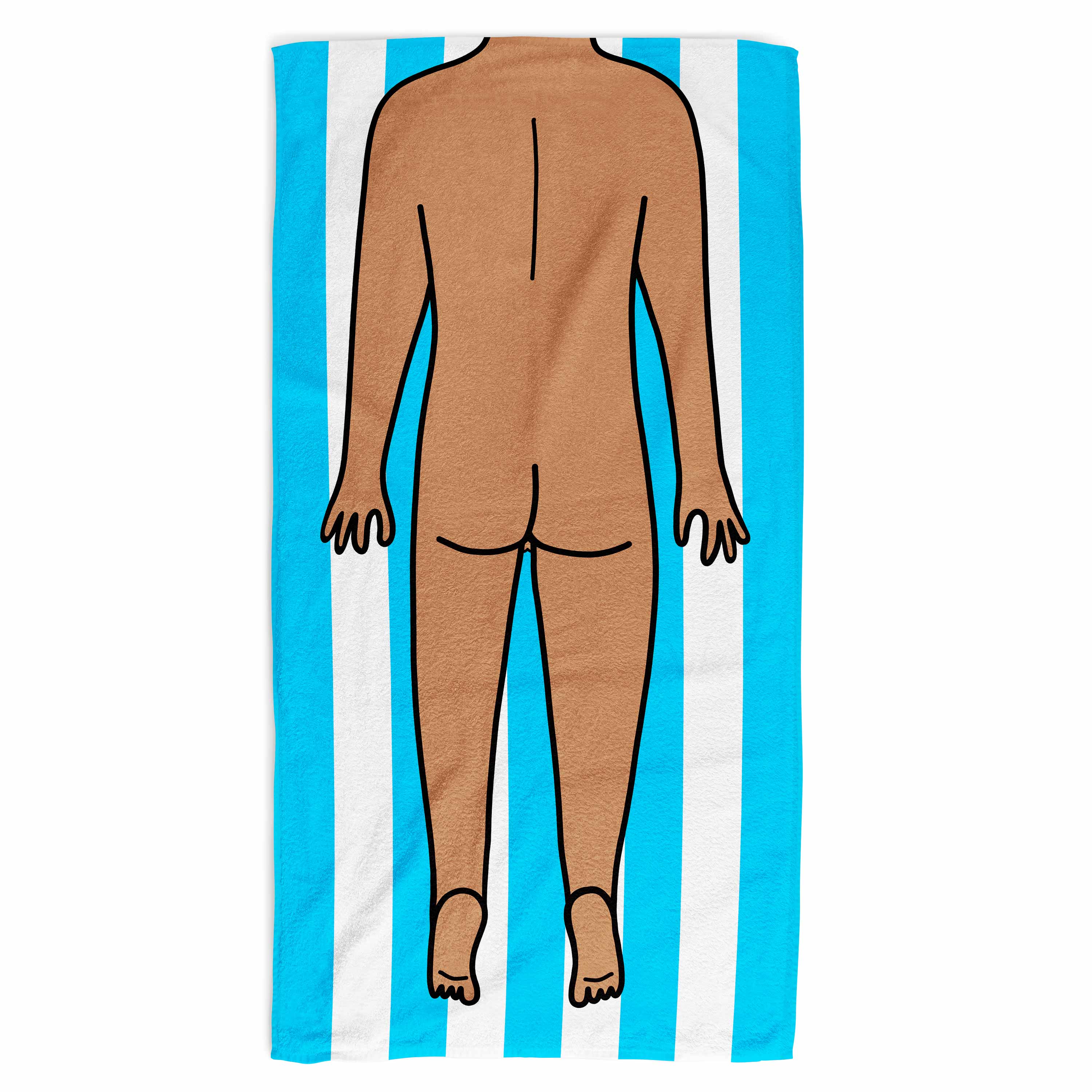 Nude Man Back Beach Towel