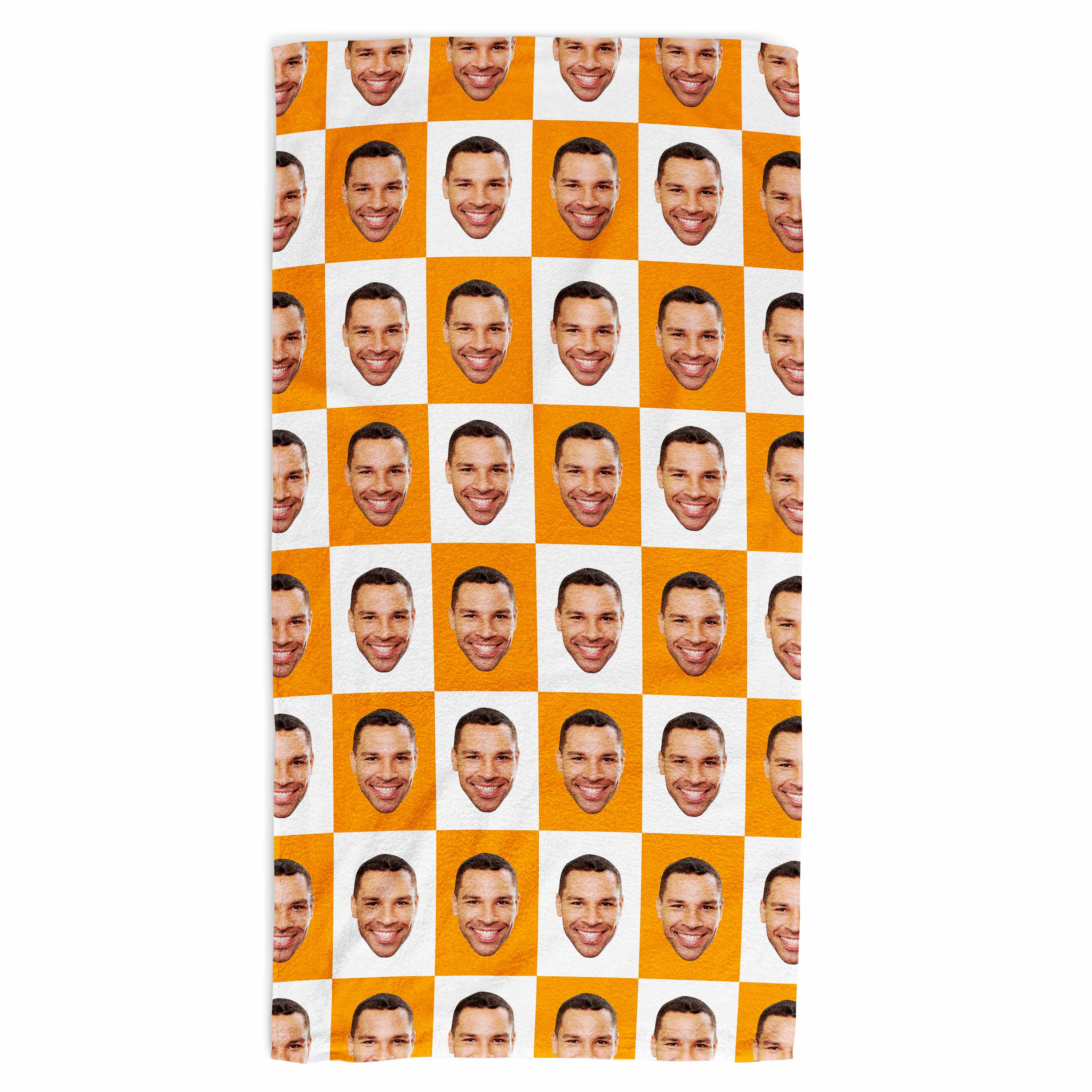 Chequered Face Personalised Beach Towel