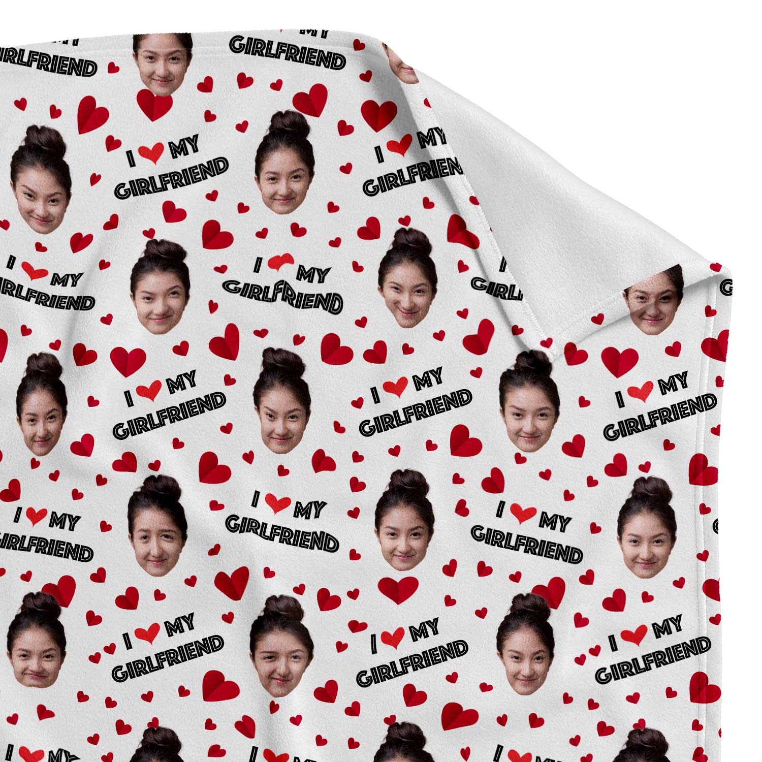 I Love My Girlfriend Personalised Blanket