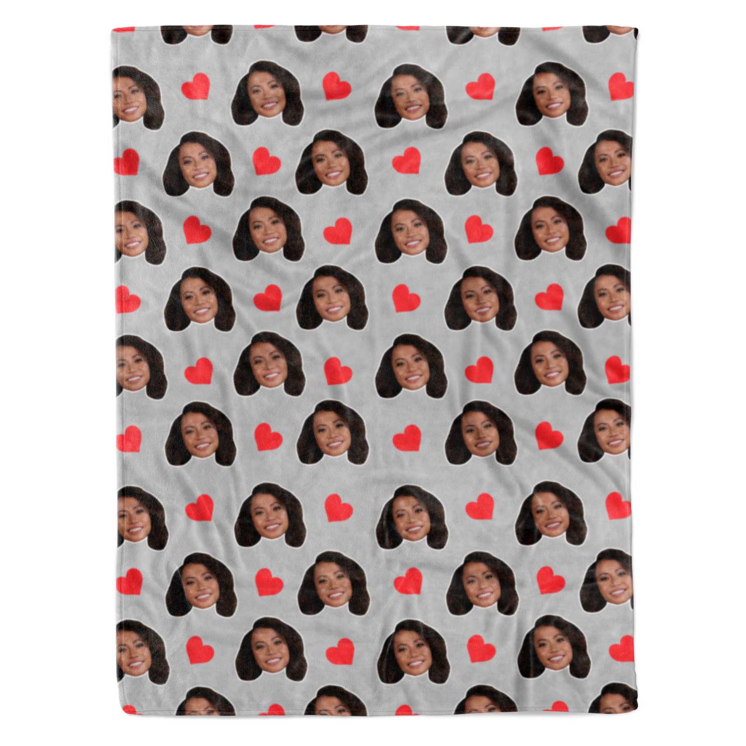 Face Hearts Personalised Blanket