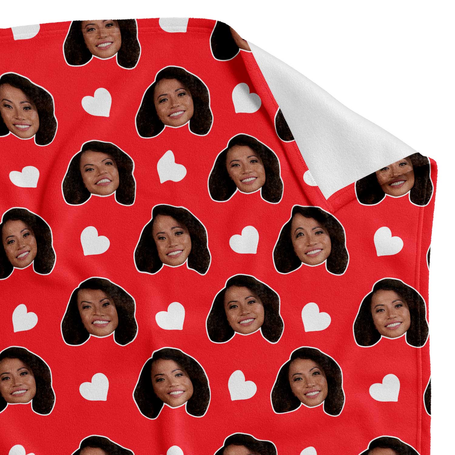 Face Hearts Personalised Blanket