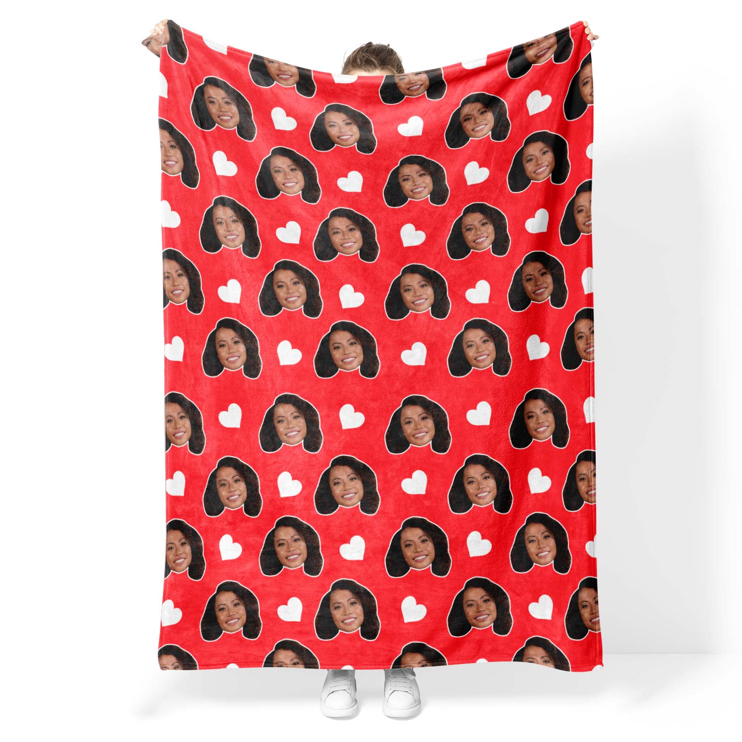 Face Hearts Personalised Blanket