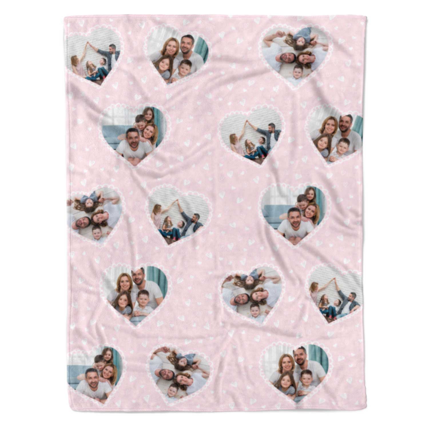 Lace Heart Collage Personalised Blanket
