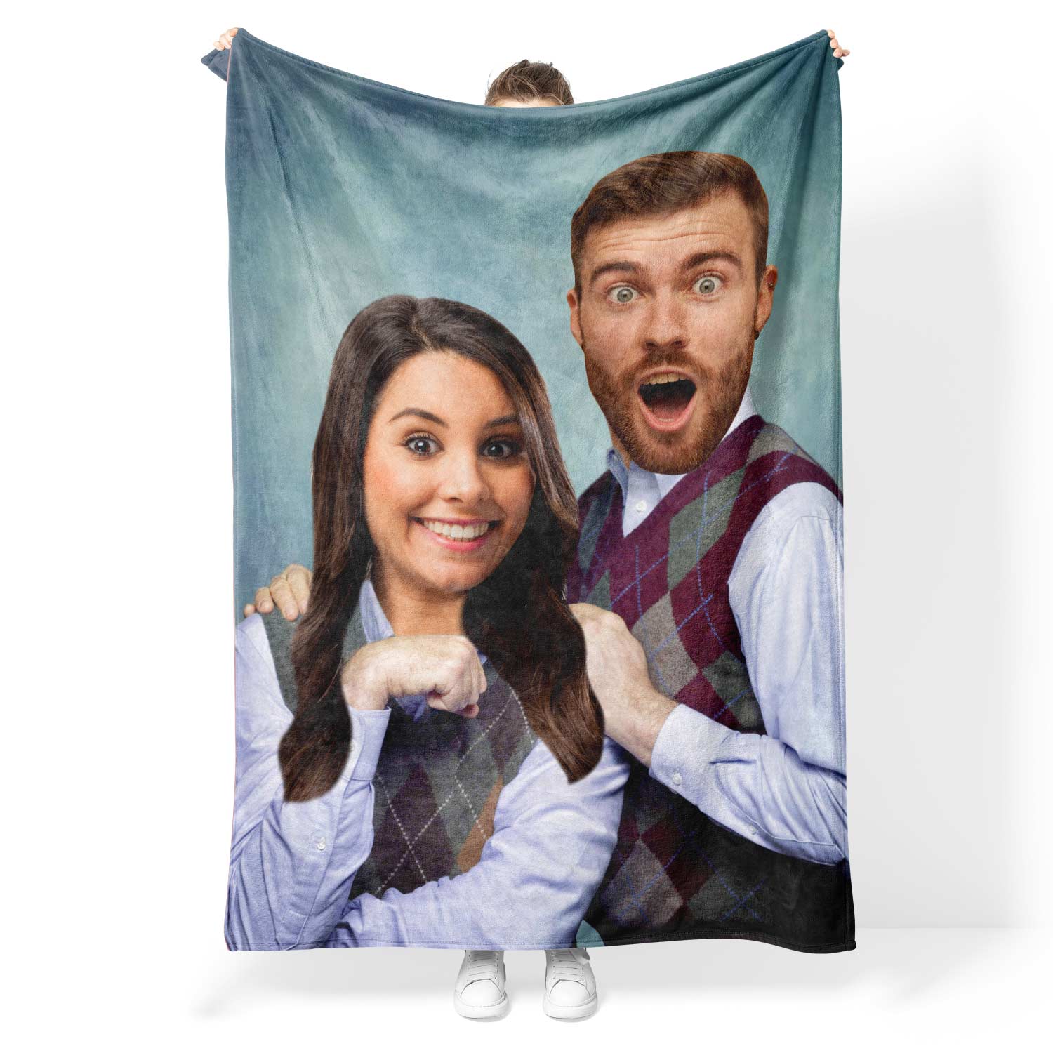 Retro Couple Personalised Blanket