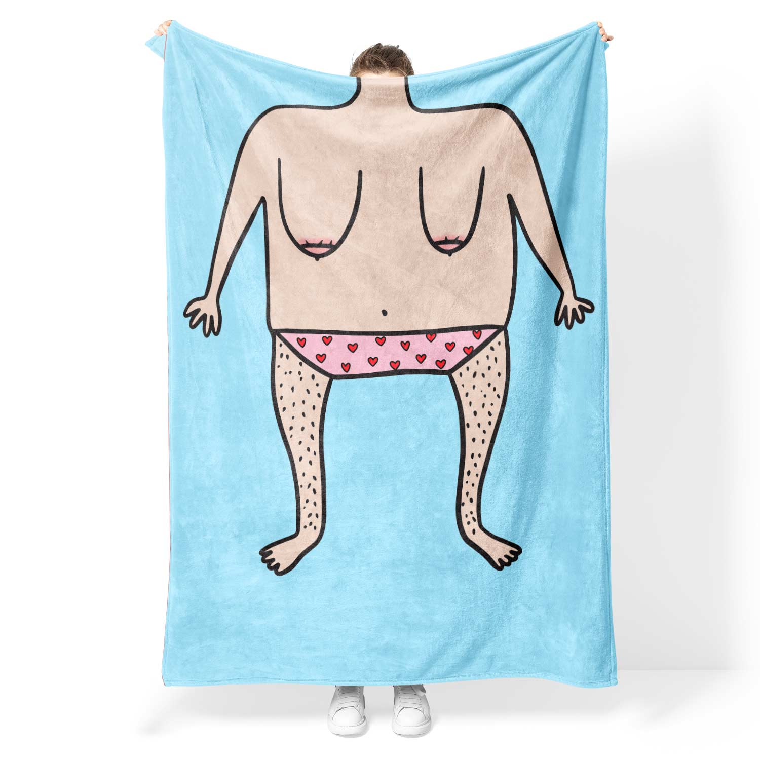 Funny Nude Doodle Personalised Blanket