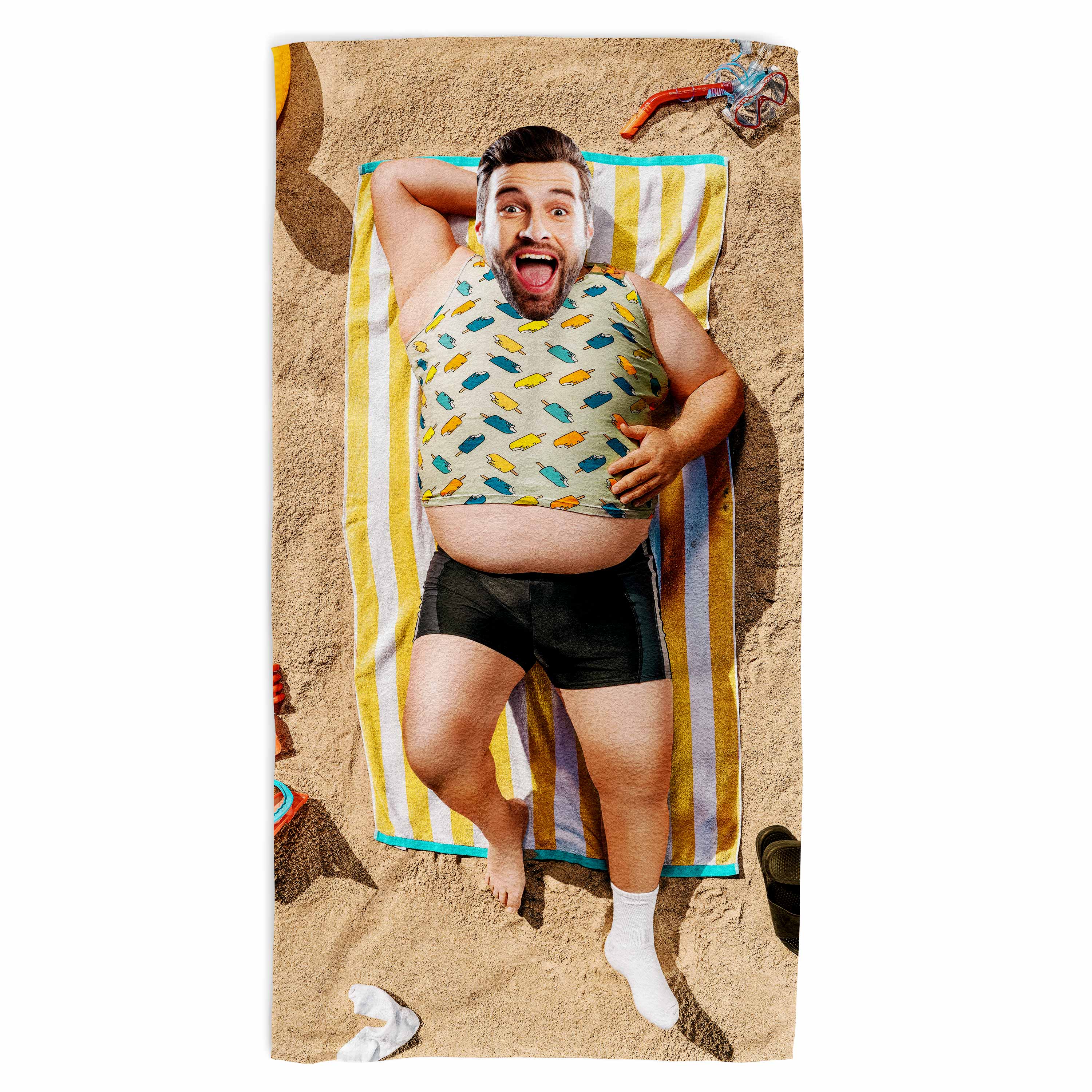 Fat Guy On Personalised Beach Towel
