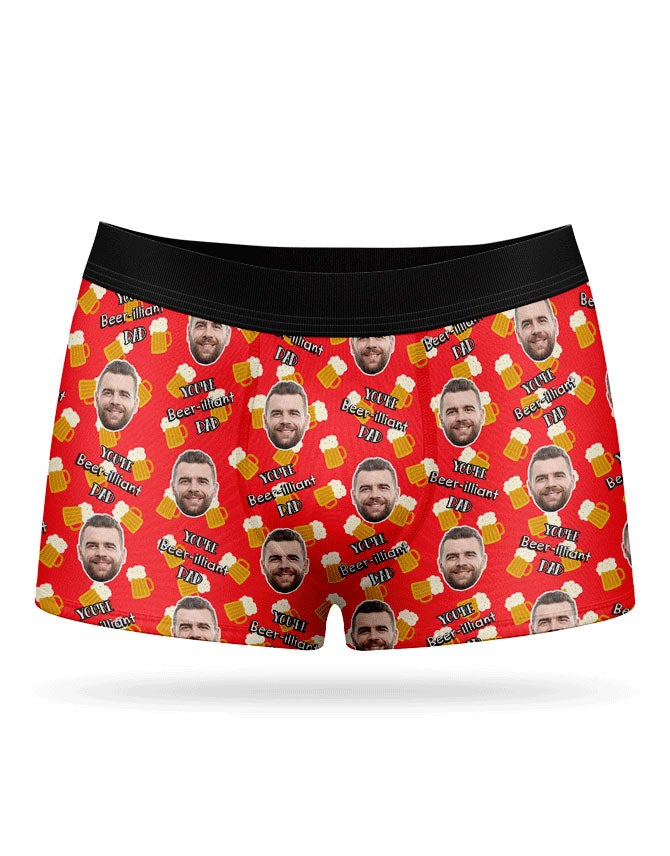 Beer-illiant Dad Boxers With Your Own Photo