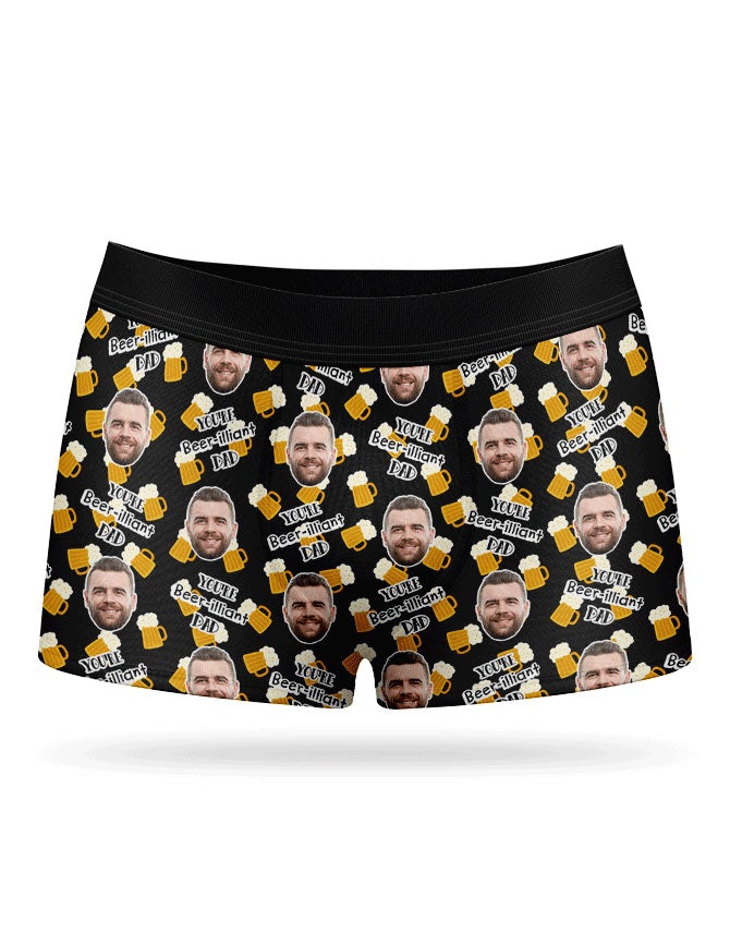 Beer-illiant Dad Boxers With Your Own Face