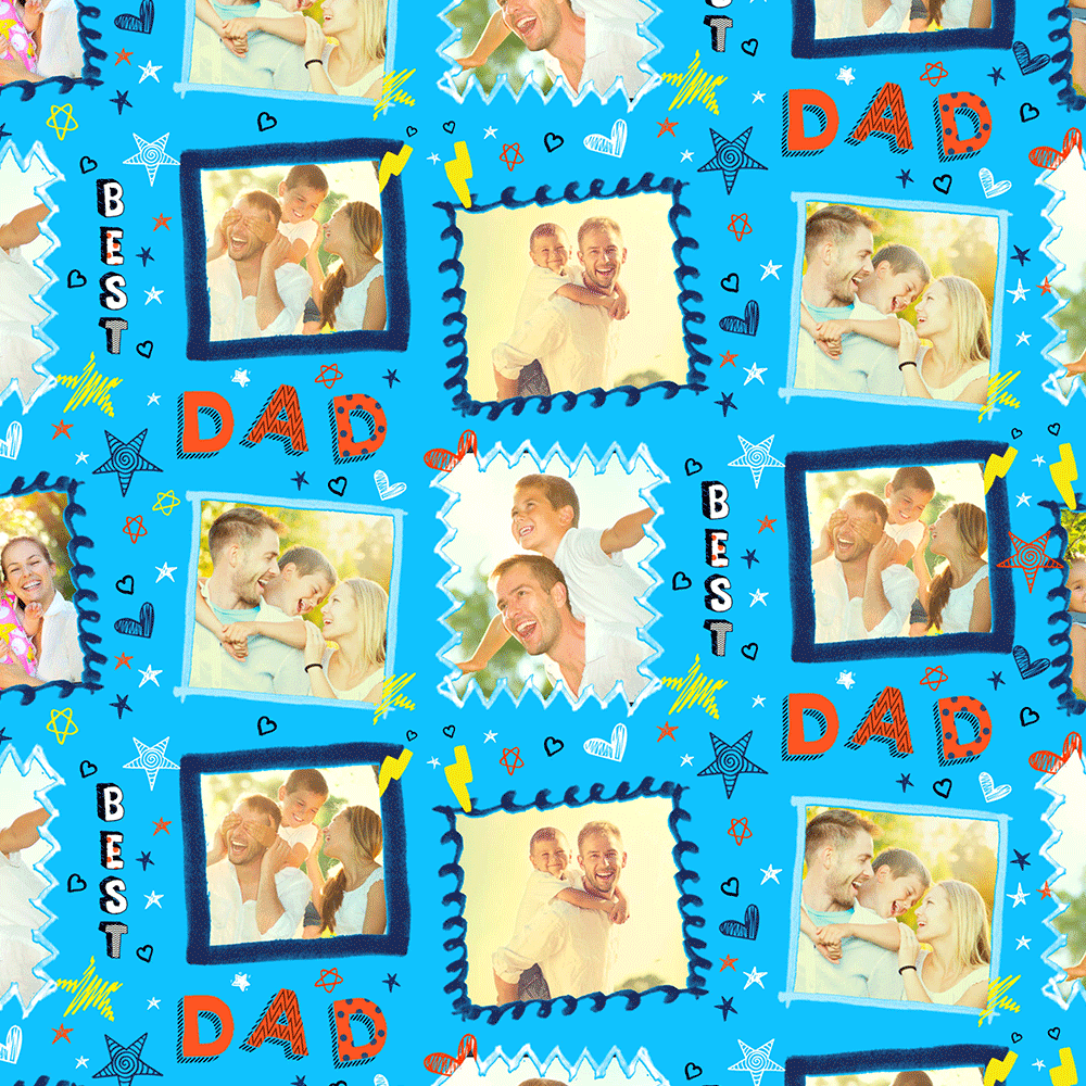 Best Dad Frame Wrapping Paper