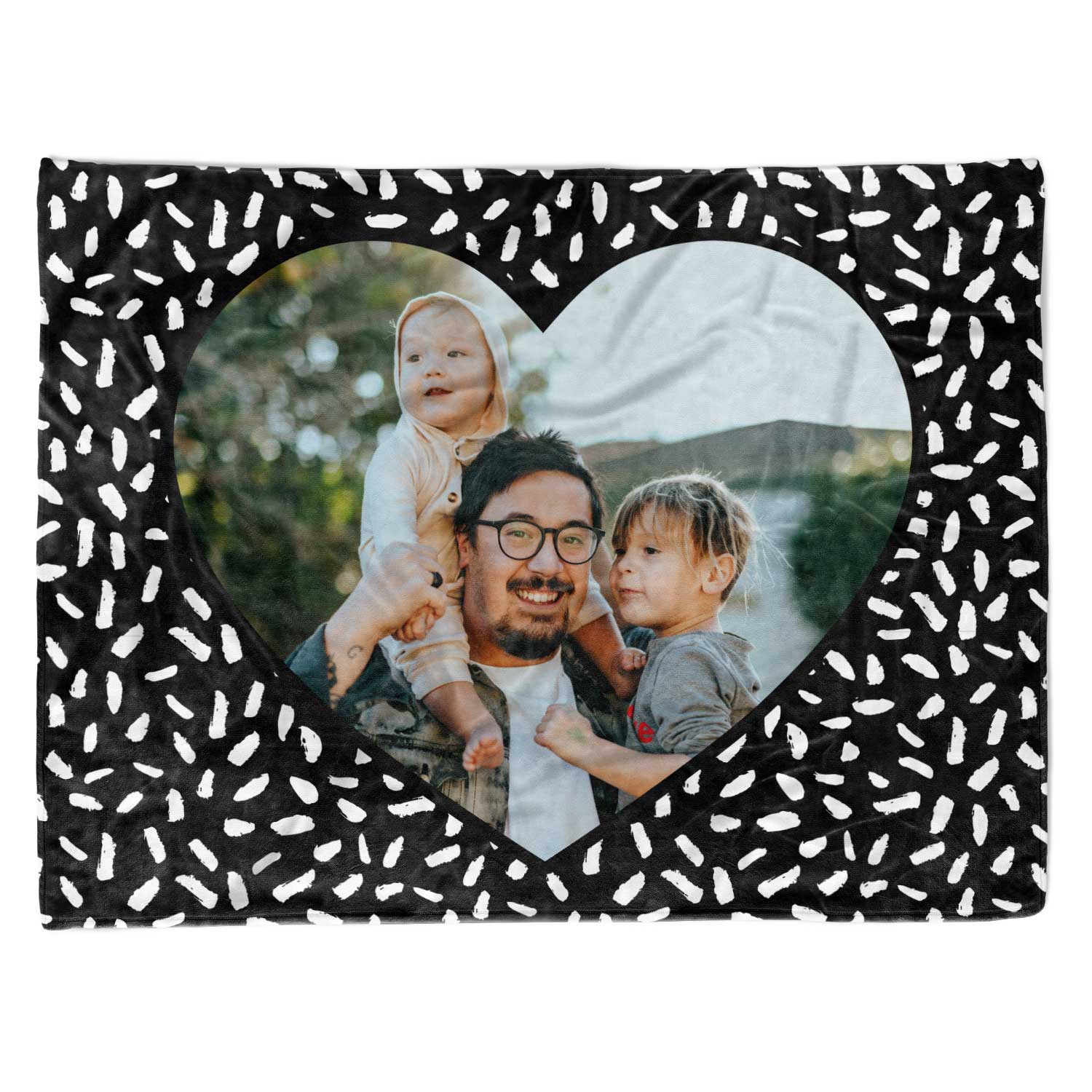 Doodle Heart Shaped Photo Blanket