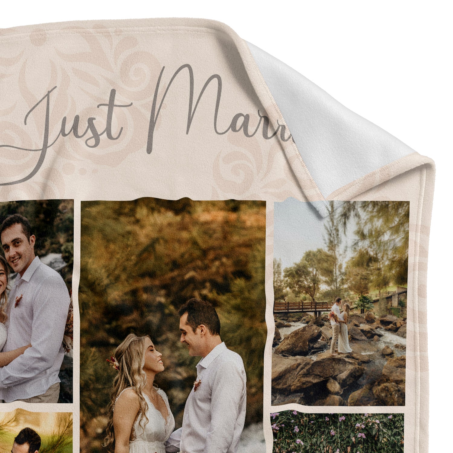 Just Married *Name* & *Date* Personalised Blanket