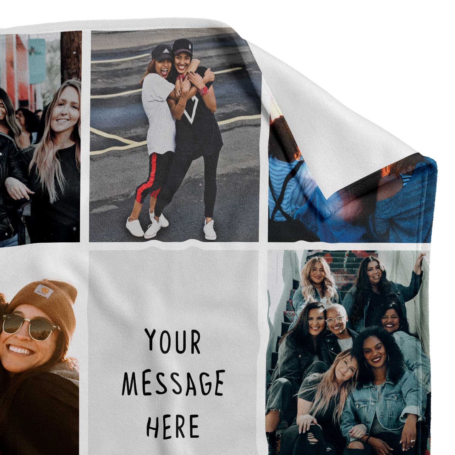 Photo Collage Personalised Blanket With Text