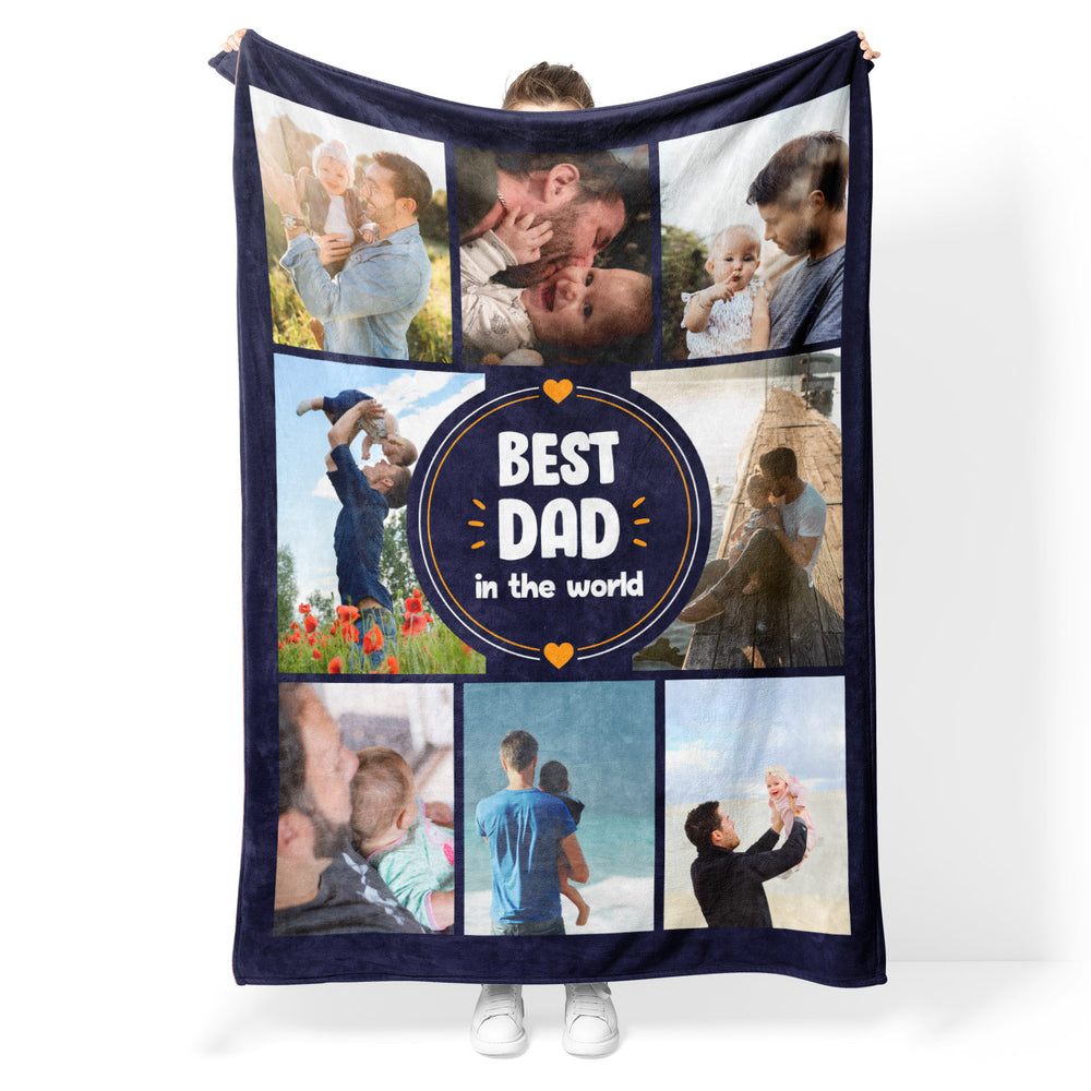 Best Dad In The World Personalised Blanket - Photo Blanket
