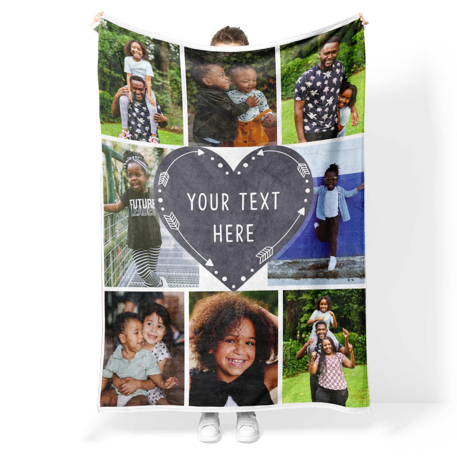 Photo Collage Heart Personalised Blanket