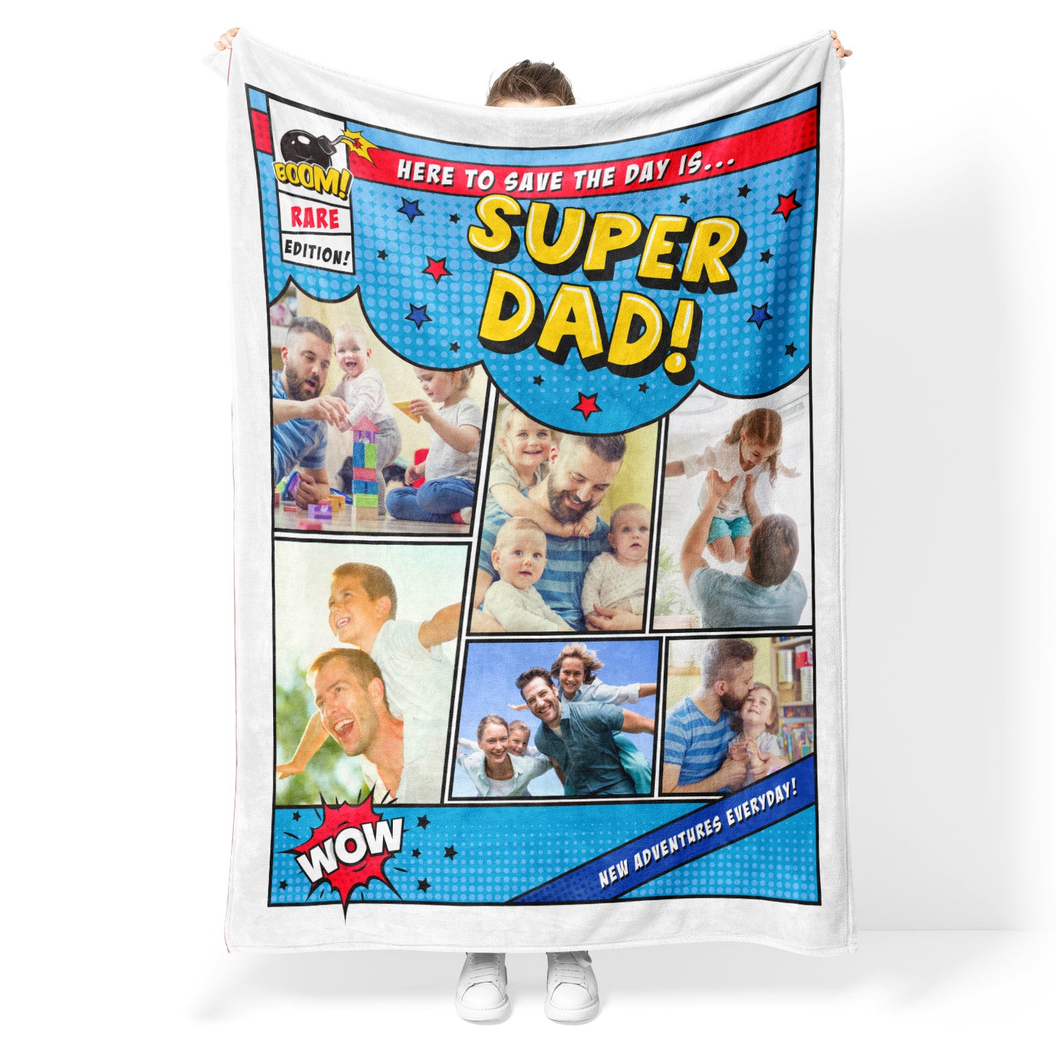 Super Dad Personalised Blanket