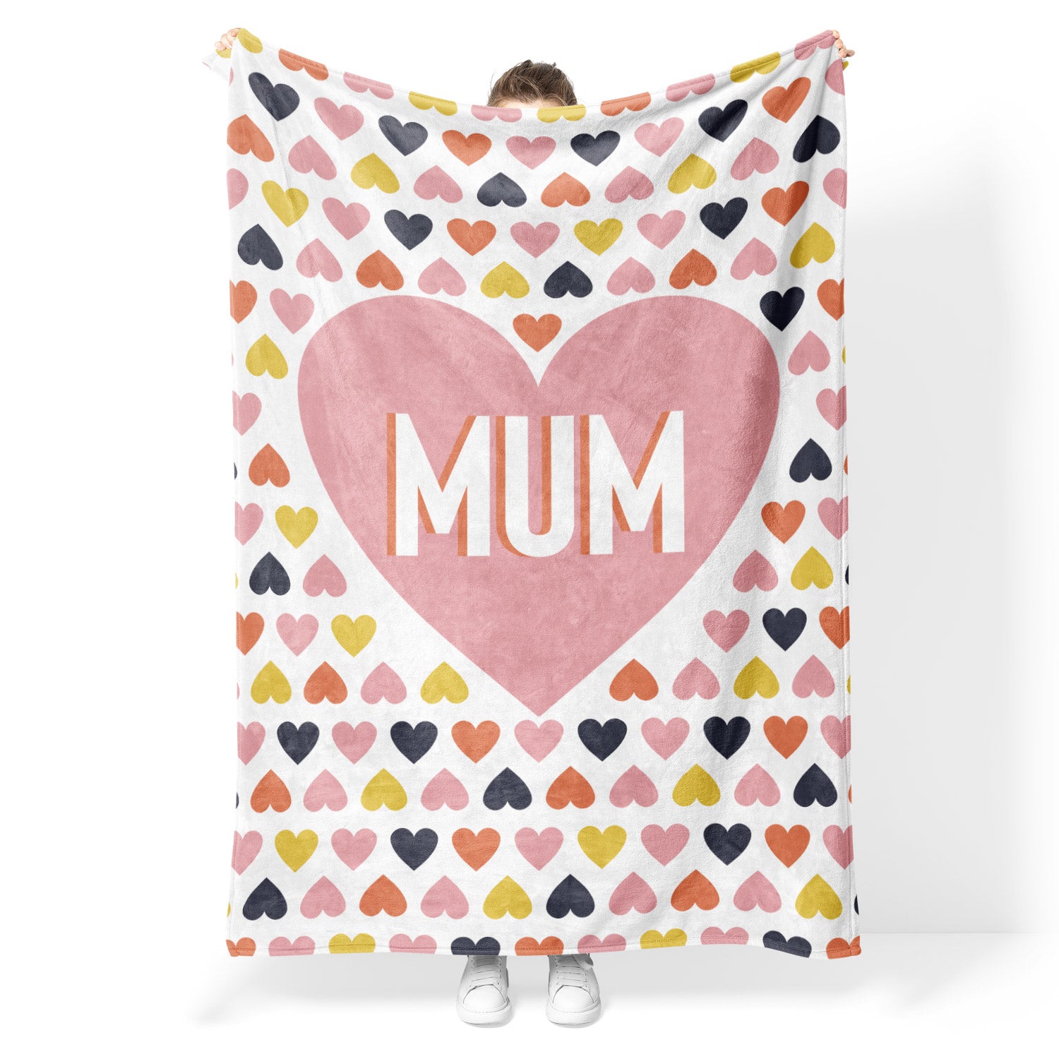 Mum Heart Fleece Blanket