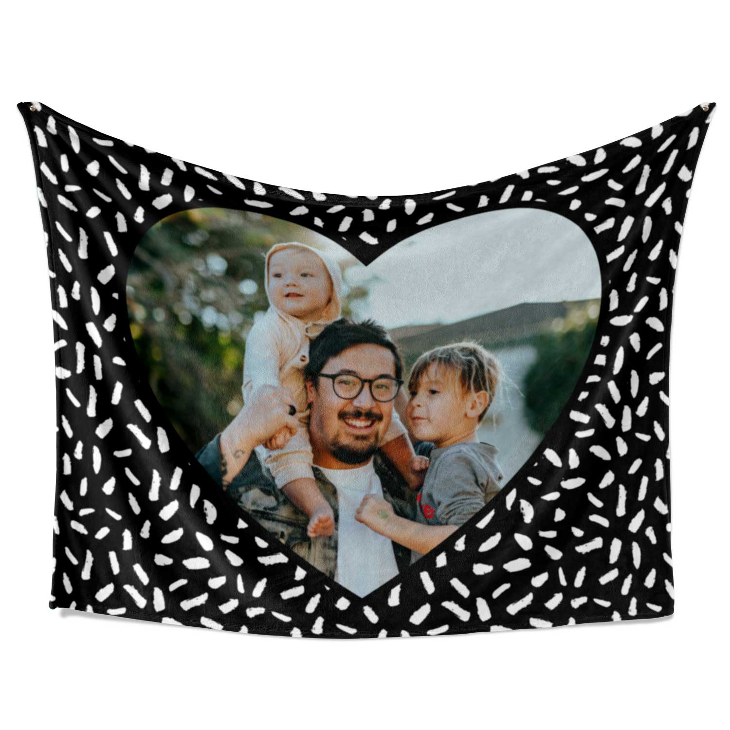 Doodle Heart Shaped Photo Blanket