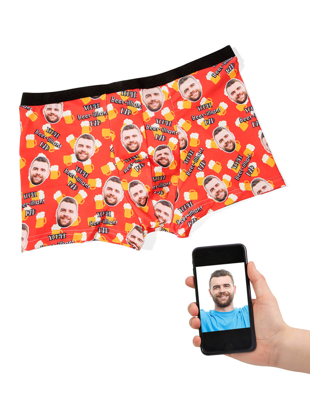 Beer-illiant Dad Face Boxers