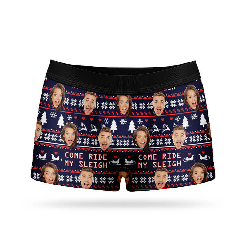 Personalised Come Ride My Sleigh Boxers