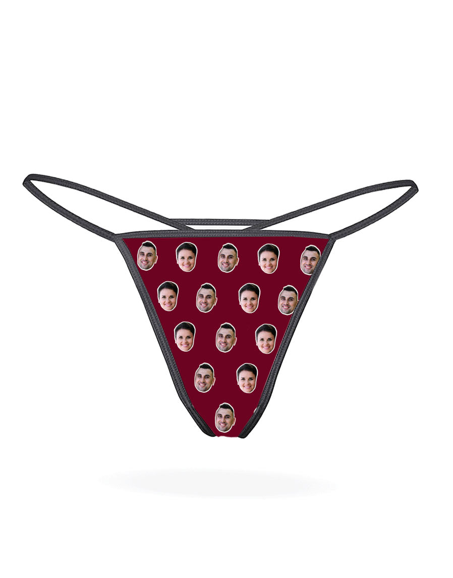 Personalised Couples Thong With Faces On