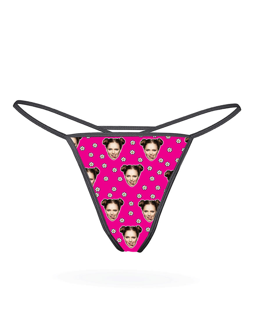 Customised Face Daisies Thong