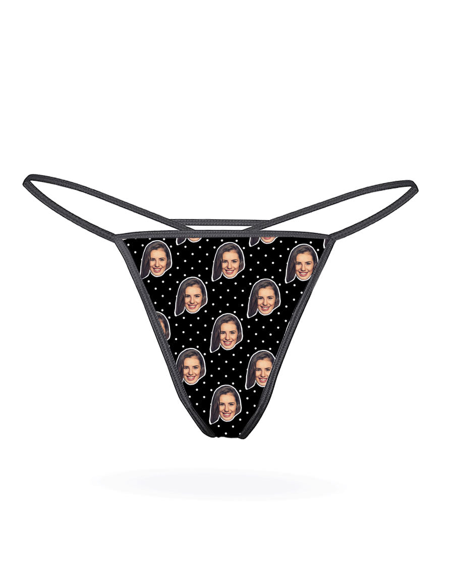 Polka Face Thong With Photo On