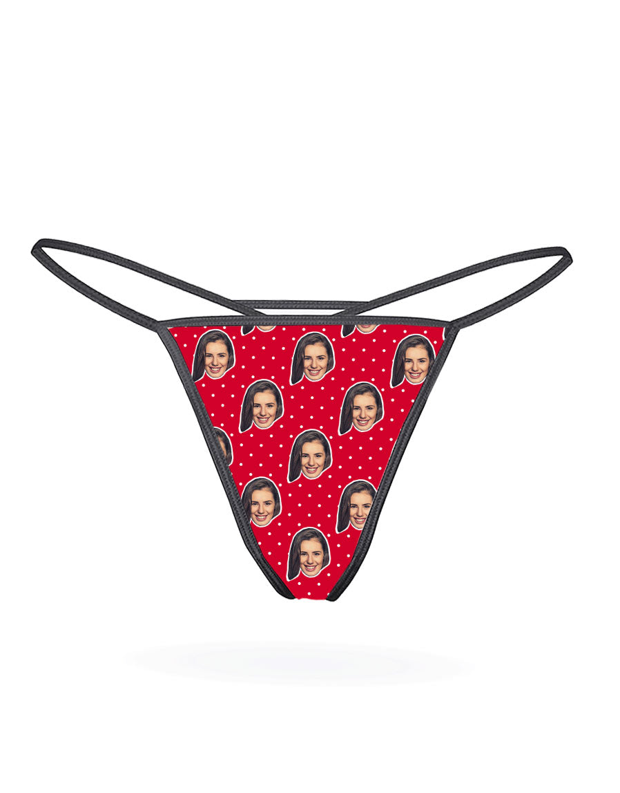 Your Photo On Polka Face Thong