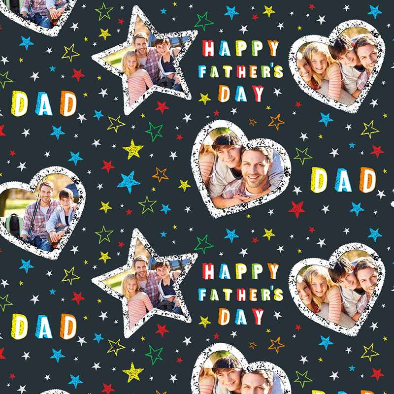 Father's Day Collage Wrapping Paper