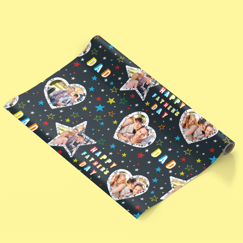 Father's Day Collage Wrapping Paper