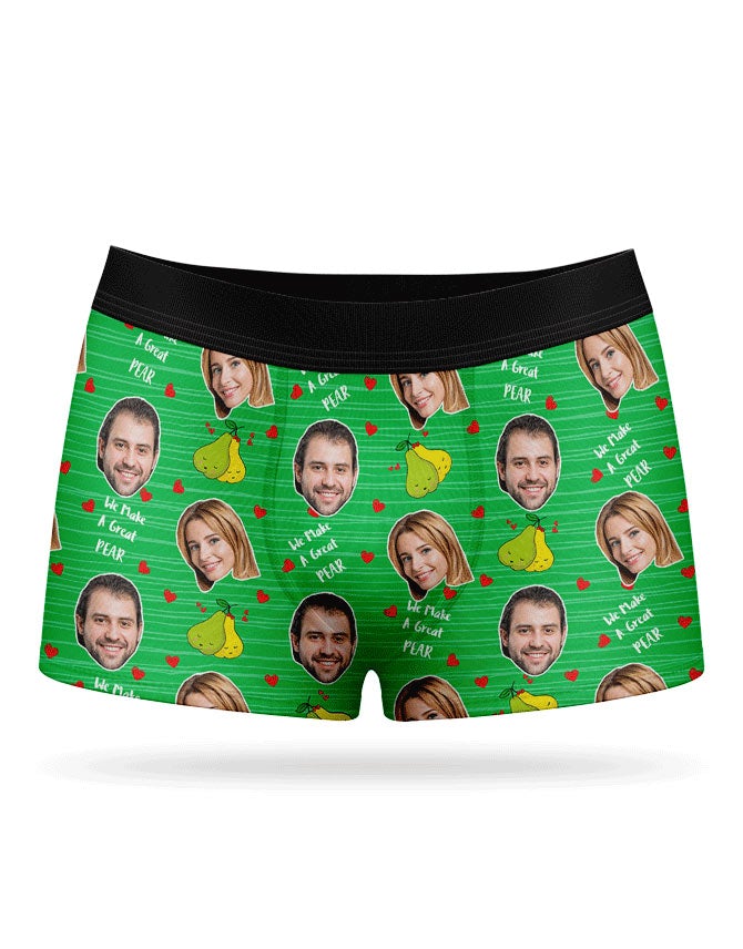 Great Pear Boxer Shorts With Couple On