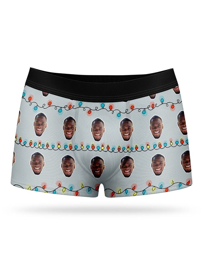 Christmas Lights Boxers With Your Face On