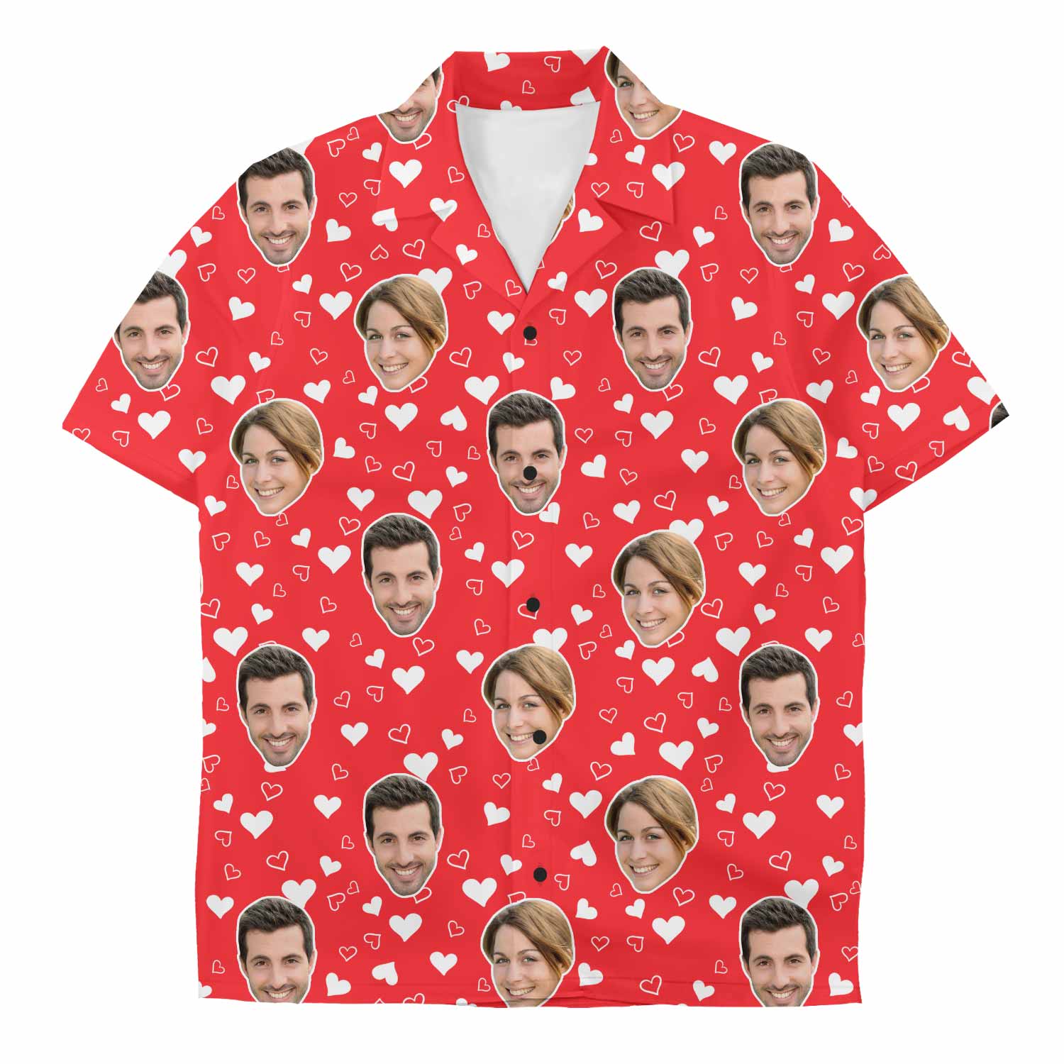 Couples Hearts Custom Hawaiian Shirt