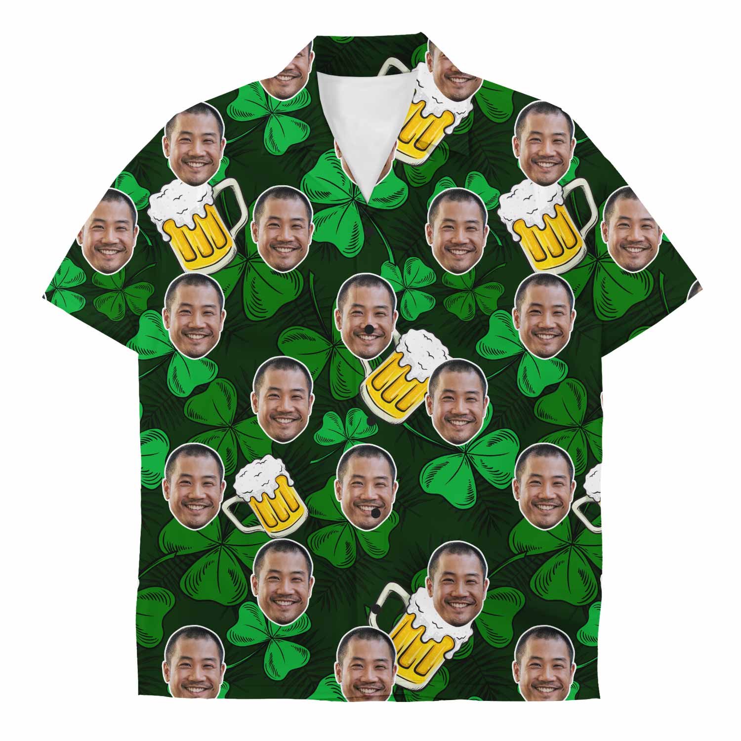 shamrock beer custom face shirt