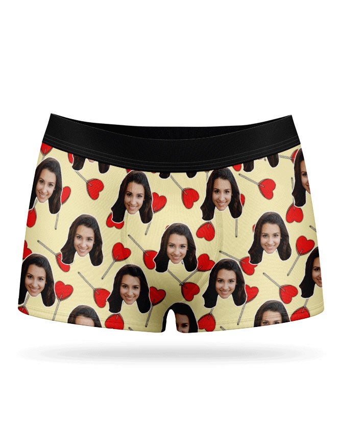 Heart Lollipops Boxers With Face On