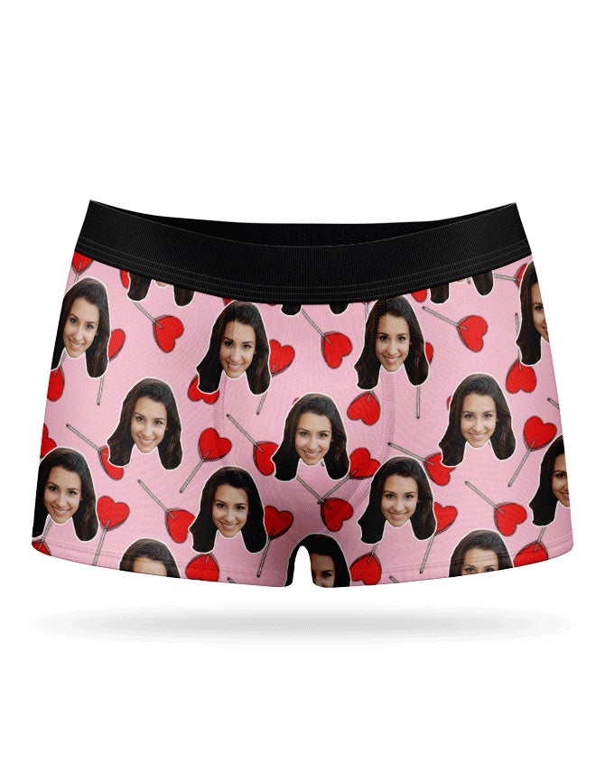 Personalised Heart Lollipops Boxer Shorts