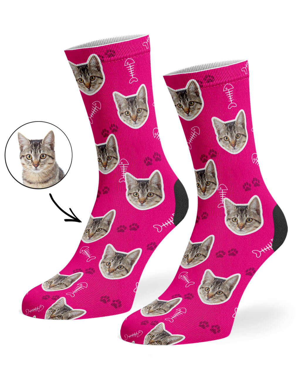 Hot Pink Your Cat On Socks