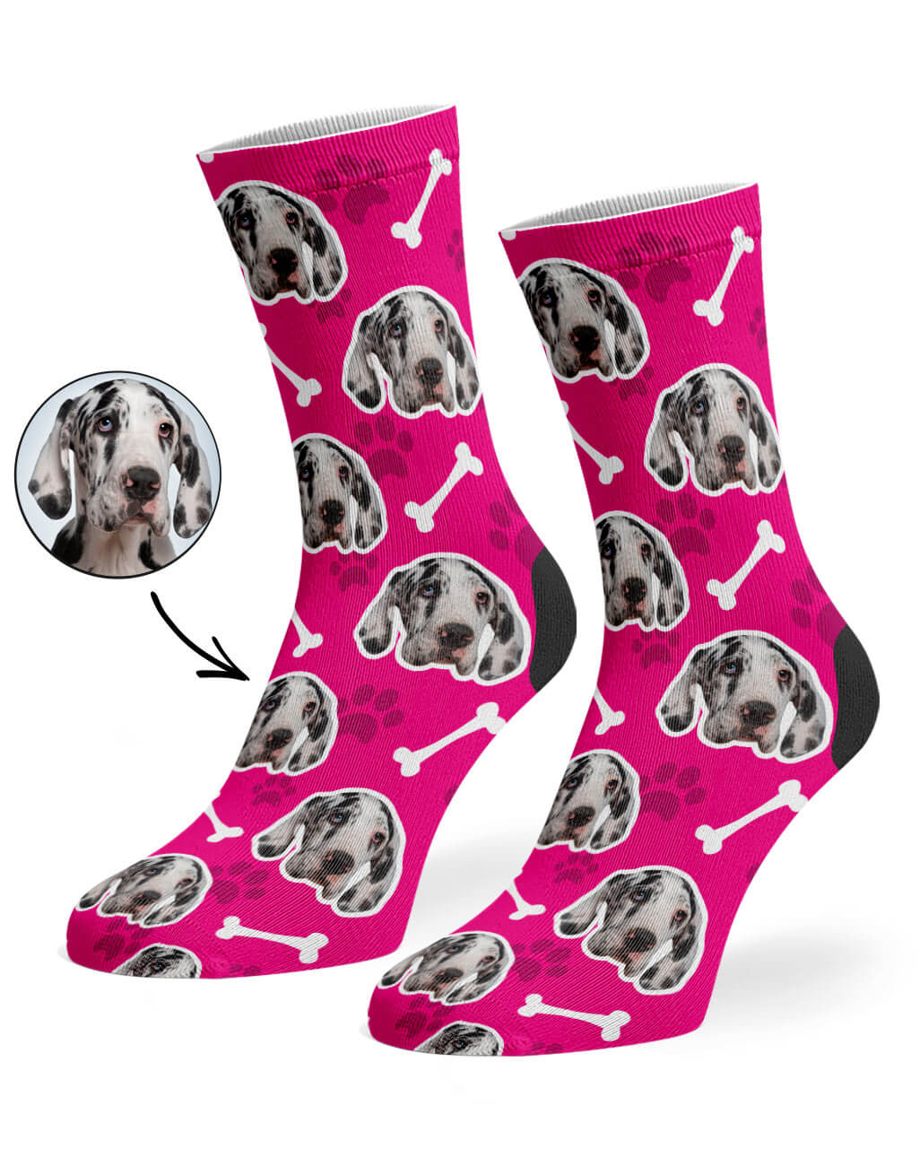 Hot Pink Your Dog On Socks