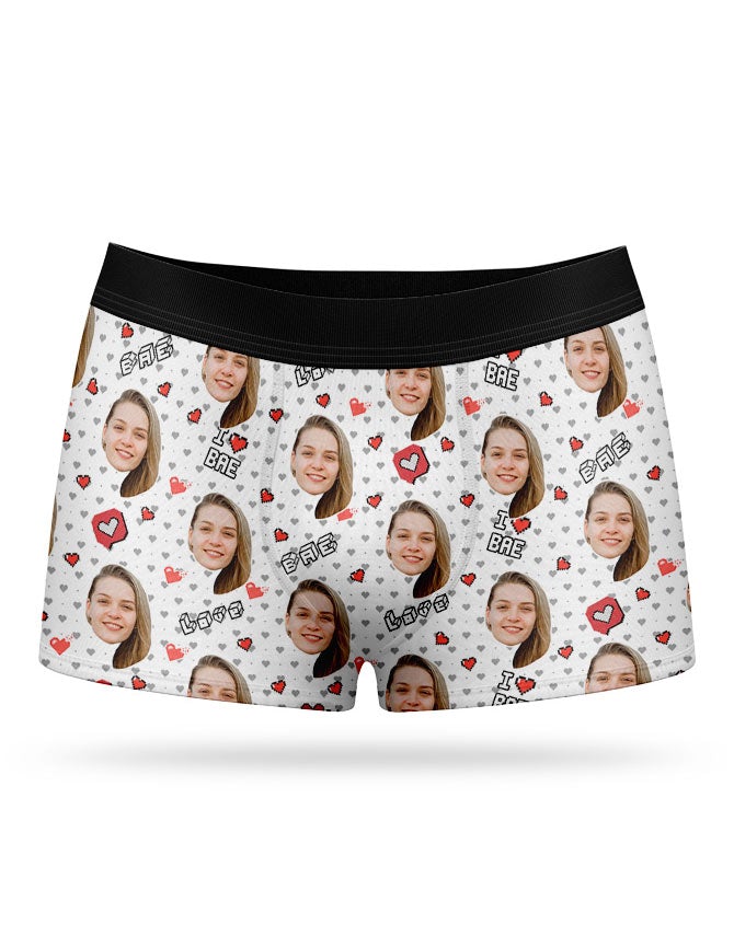 I Love Bae Boxer Shorts Custom Gift