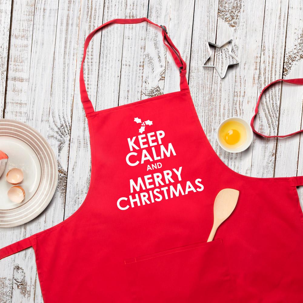 Keep Calm And Merry Christmas Apron