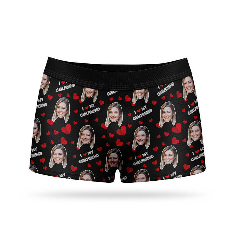 I Love My Girlfriend Personalised Boxers