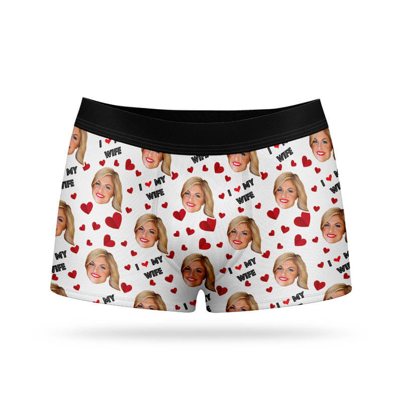 Custom Photo I Love My Wife Boxers