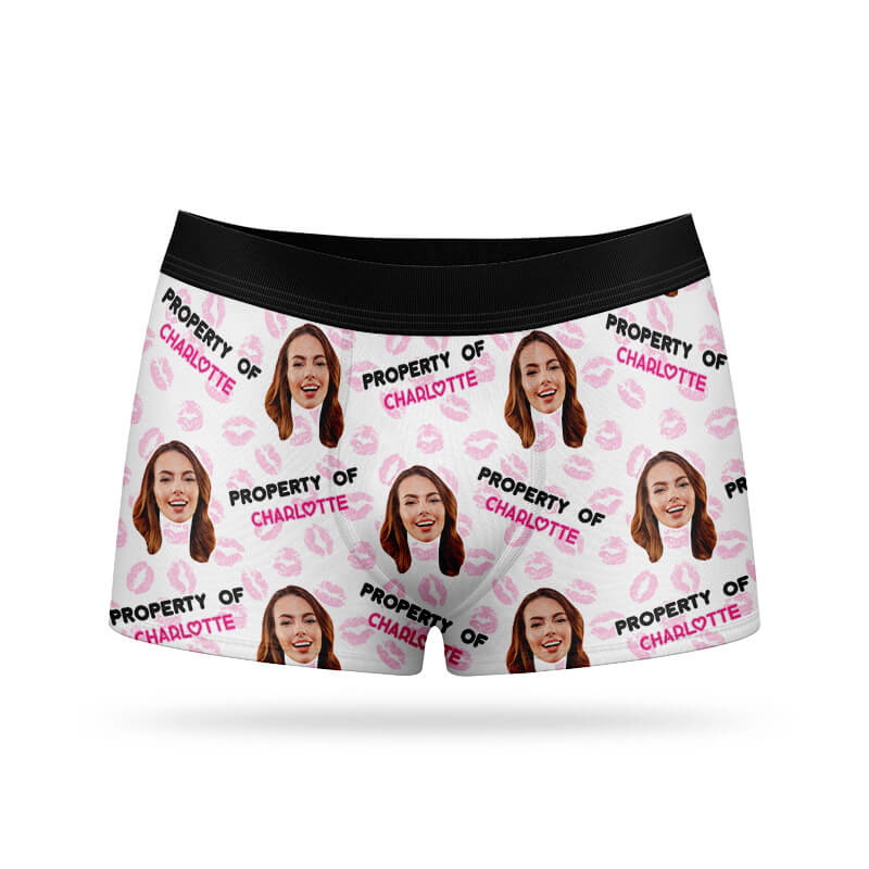 Property Of - Personalised Name Photo Boxers