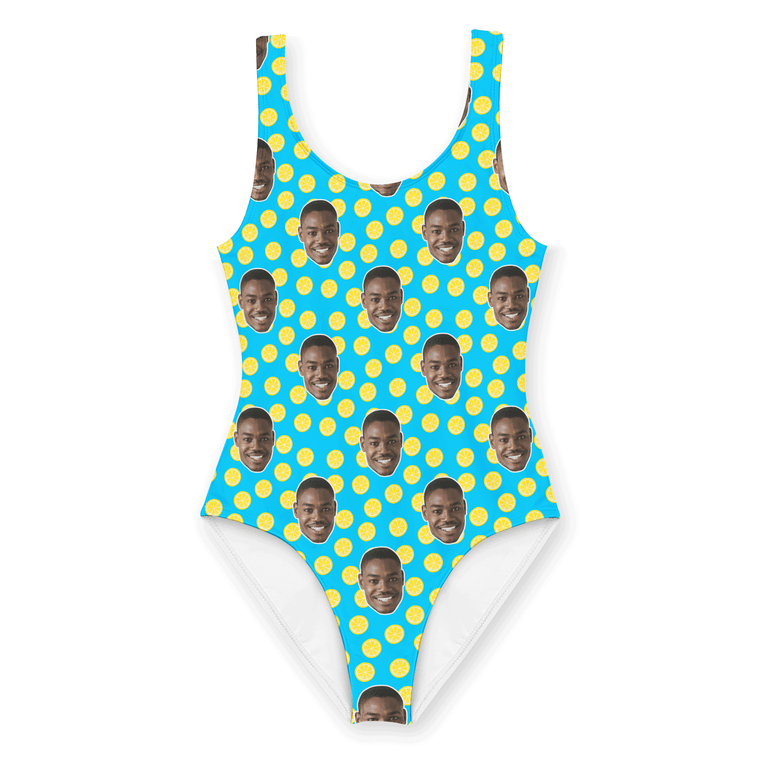 face swimsuit with lemons design