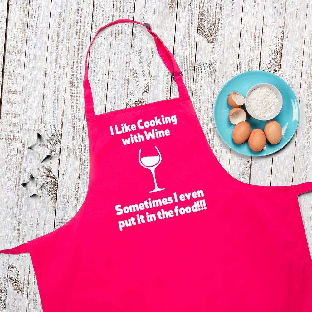 I Like Cooking With Wine Apron