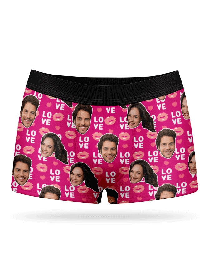 Personalised Love Lips Boxer Shorts