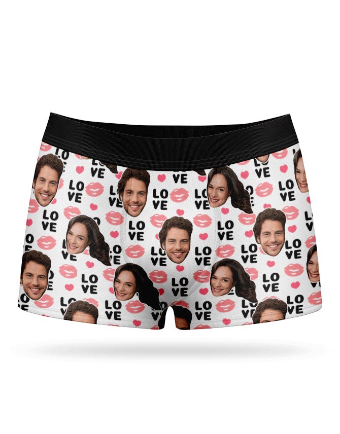 Your Photos On Love Lips Boxer Shorts