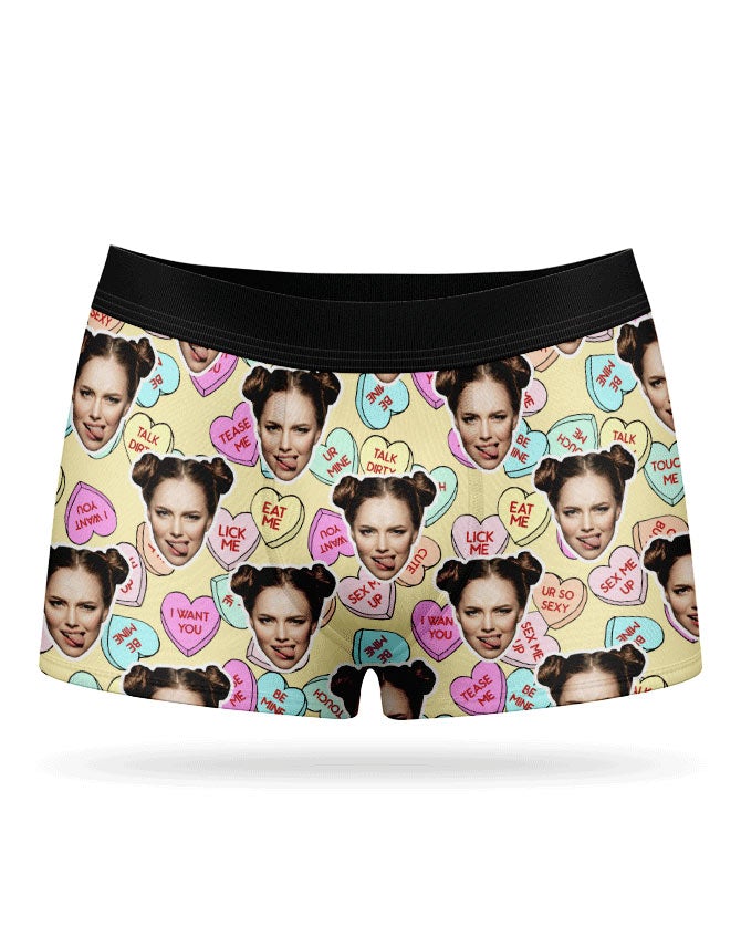 Naughty Love Hearts Boxers With Your Face On