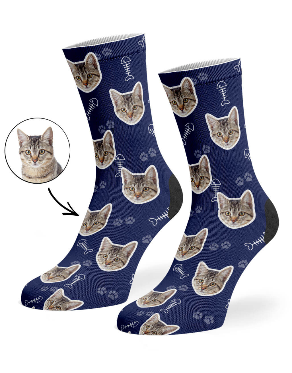 Navy Your Cat On Socks