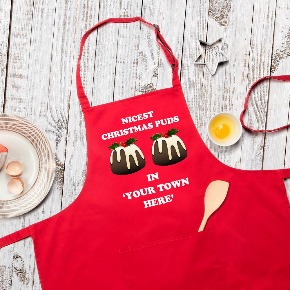 Nicest Christmas Puds Personalised Apron