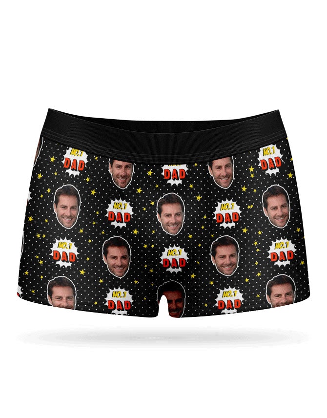 Number 1 Dad Face Boxers